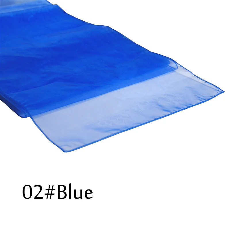 10 шт./лот настольная дорожка 30x275 см узкая скатерть из органзы для украшения свадебного стола - Цвет: Blue