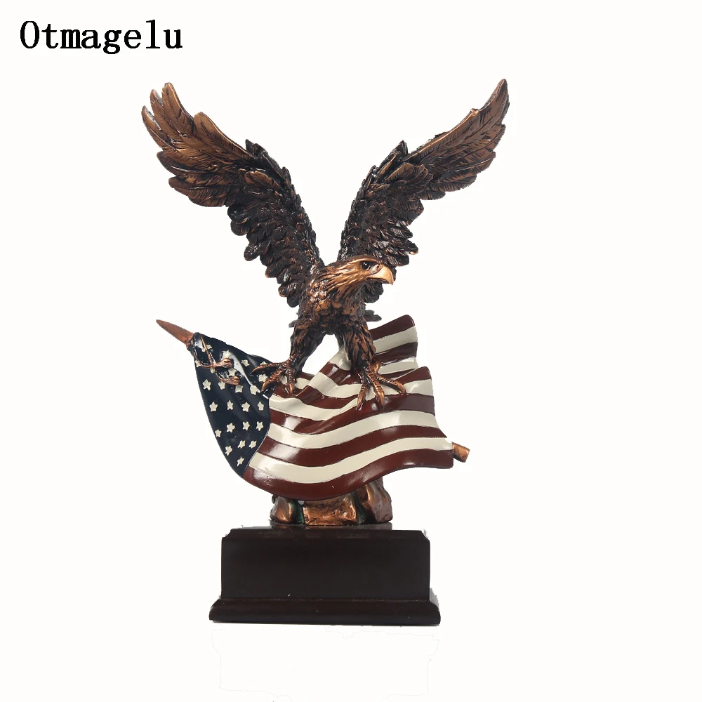 Vintage Resin USA Eagle Figurines Miniatures Living Room Statue Home