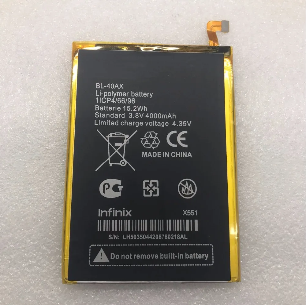 

Oriwood 100% NEW For Infinix Mobile phone battery X551 BL-40AX Battery Batteries 4000mAh