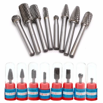 

8Pcs 1/4" Tungsten Carbide Burr Bit 6mm Rotary Cutter Files CNC Engraving Tool