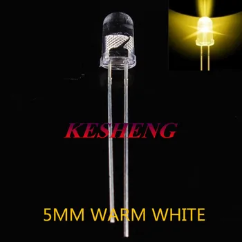 

F5 Ultra Bright 5MM Round Warm White Water Clear LED Light Lamp Emitting Diode Transparents 2000 pcs/lot
