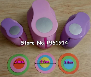 

free shipping New 3pcs circle shape craft punch set Punch (5.0cm,3.8cm,2.5cm) Scrapbooking school Paper Puncher eva hole punch