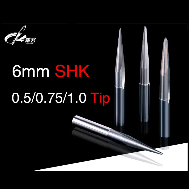 1PCS 6mm Shank 2 Flute Striaght Grooves Metal Engraving Bit CNC Marking