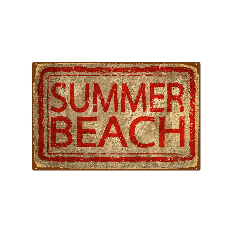 Летние пляжные вечерние Ретро Металлические оловянные вывески, пляжные доски, художественный декор, железный плакат, домашний декор, настенное искусство для бара, паба, кафе, магазина - Цвет: Pattern 12