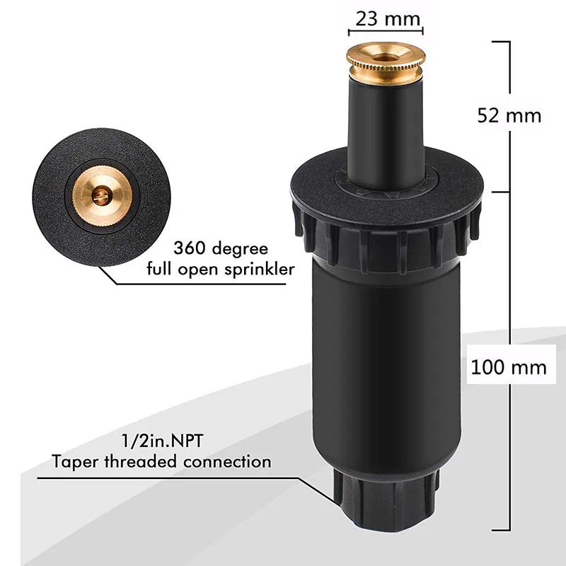 Firmor 4-дюймовый 90-360 градусов всплывающее окно газонов с латунной насадки 1/" внутренняя резьба садовый двор полива