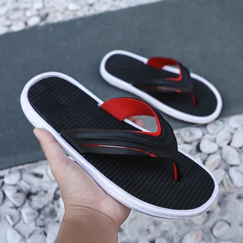 

Men's Slippers 2019 Summer New Quality Flip Flops Men Outside Non-slip Rubber Beach Shoes Fashion Male Flats