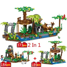 373pcs Minecrafted Village Building Block Toys Compatible Legoe City Minecraft Figures Brick For Children Friends Birthday