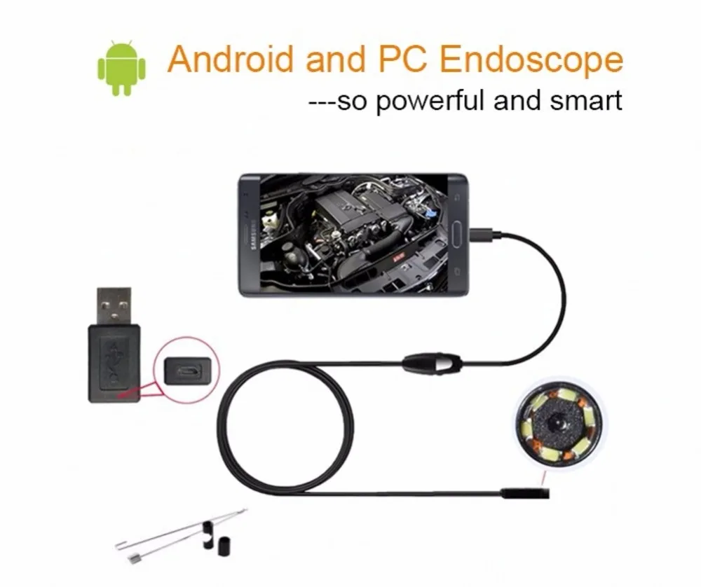 Telecamera Serpente Per Smartphone Endoscopio USB-C Per Android - Fotocamera Ispezione Flessibile 1,5 M, Impermeabile IP67, Diametro 5,5 Mm Camp Snap Camera - Foto 6