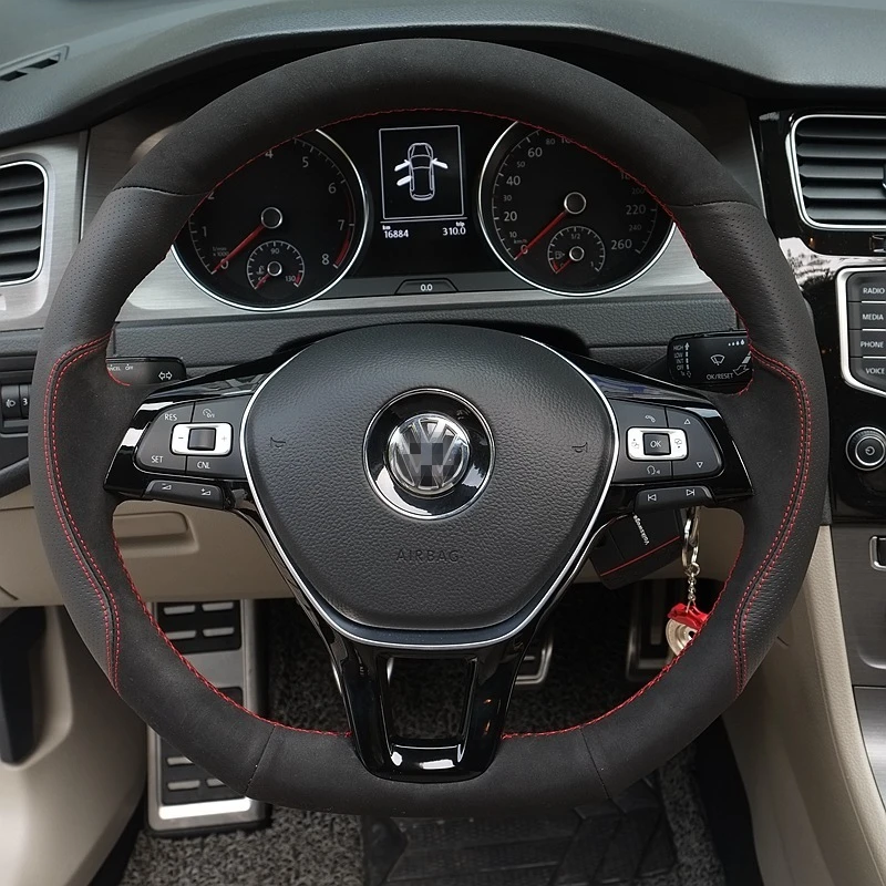 See See Motorcycles >> Hand stitched Black Suede Black Leather Steering Wheel Cover for Volkswagen VW Golf 7 Mk7 New ... See See Motorcycles >> Hand stitched Black Suede Black Leather Steering Wheel Cover for Volkswagen VW Golf 7 Mk7 New ...