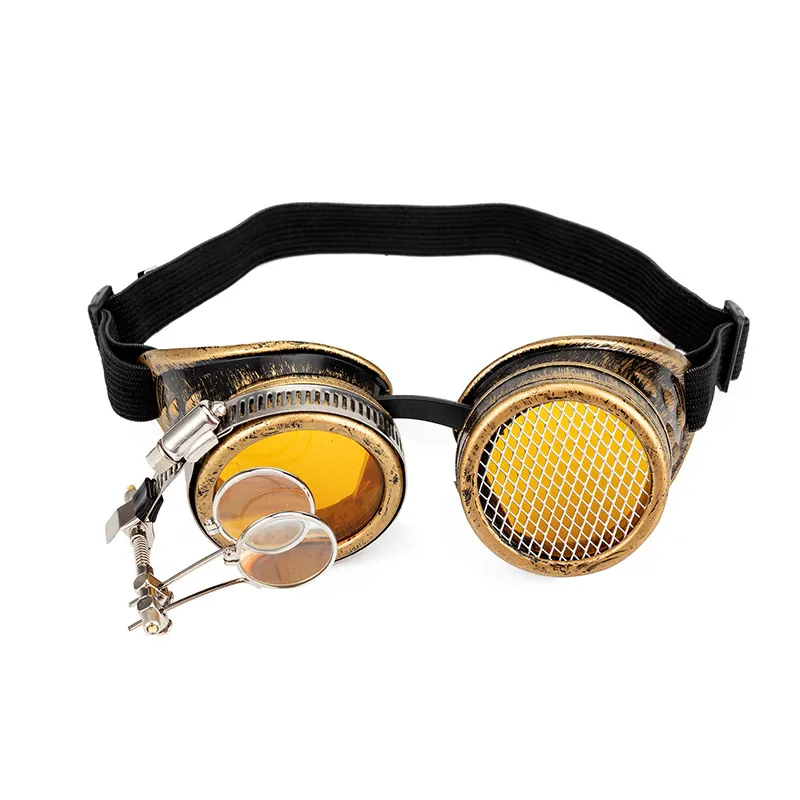 FLORATA Косплей винтажные заклепки защитные очки в стиле стимпанк Сварка Готический калейдоскоп красочные ретро очки - Цвет линз: 45Y