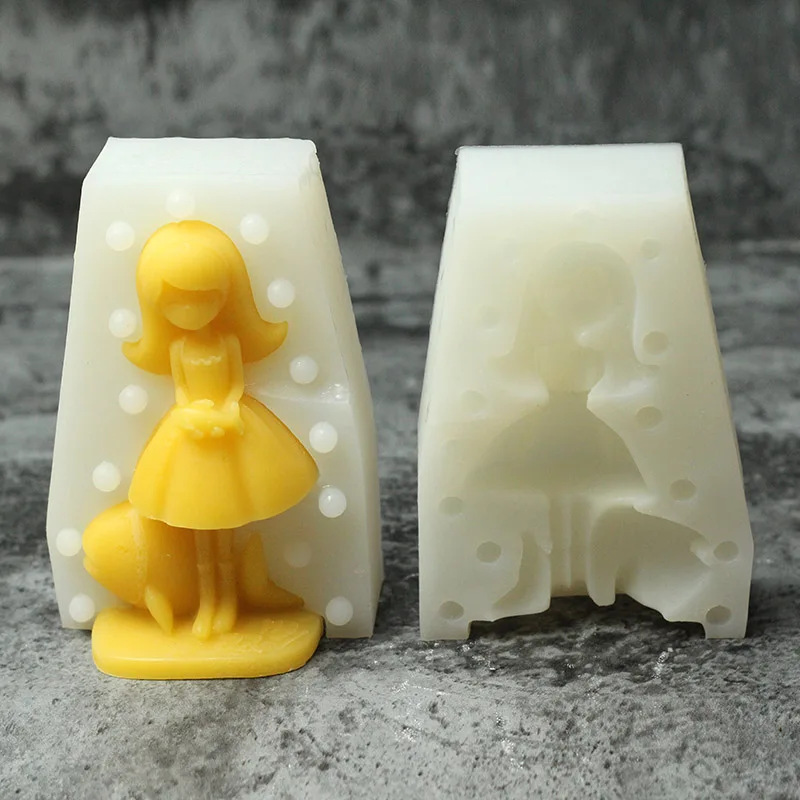 Силиконовая Свеча Плесень 3D девушка Gummy формы для торта, шоколада DIY Арома свечи гипсовое полимерное приспособление