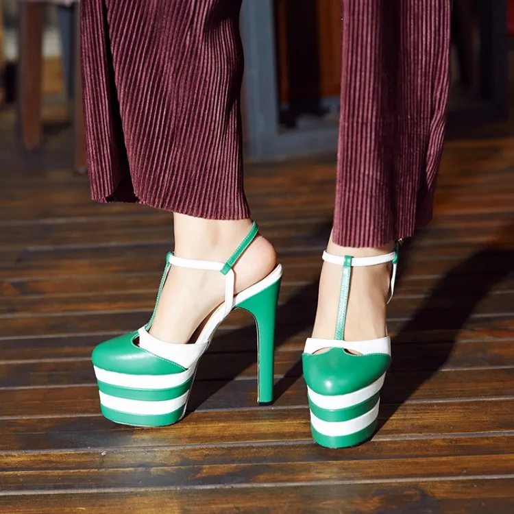 Frau Sexy Zapatos As as Mode Plattform Stil Wasserdichte Nachtclub Schuhe Blockabsatz Frauen High Rom Sandalen Pic Pic Sommer Mujer nCX4Oq