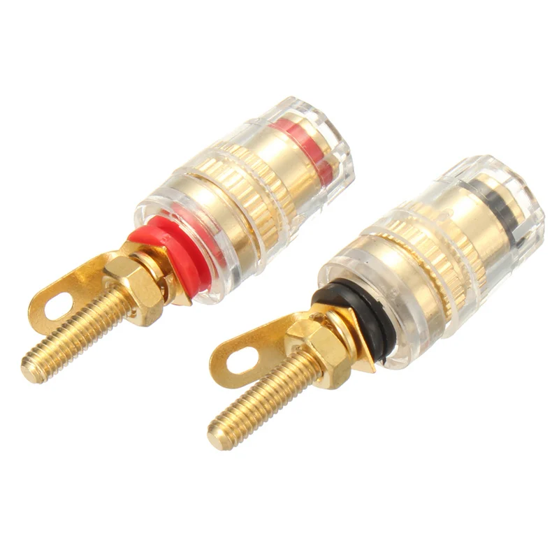 50 Binding Post Speaker Cable Amplifier 4mm Banana Plug Jack Connector Red/&Black