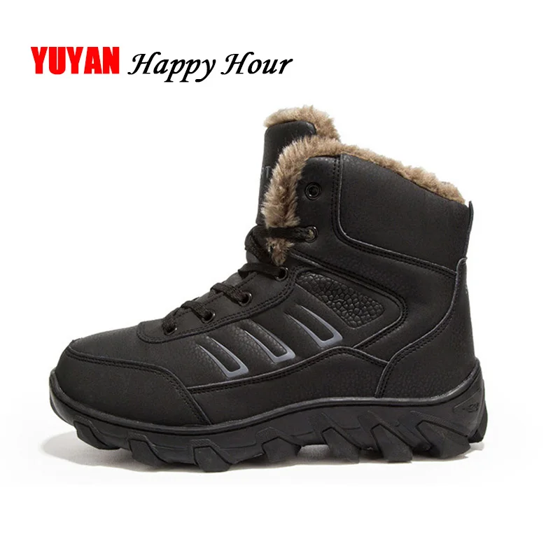 

2019 Winter Snow Boots Men Genuine Leather Warm Shoes for Cold Winter Non-slip Brand Sneakers Fashion Men's Boots A225
