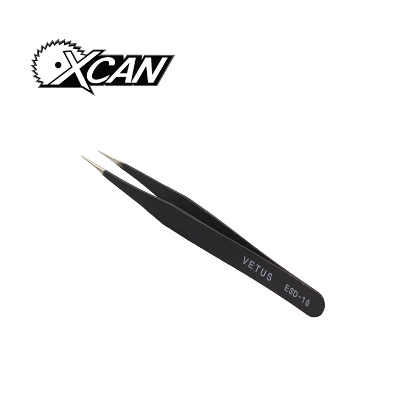 

XCAN 1 Piece Black Stainless Steel Industrial Anti-static Tweezers watchmaker Repair Tools Precision Tweezer Maintenance tools