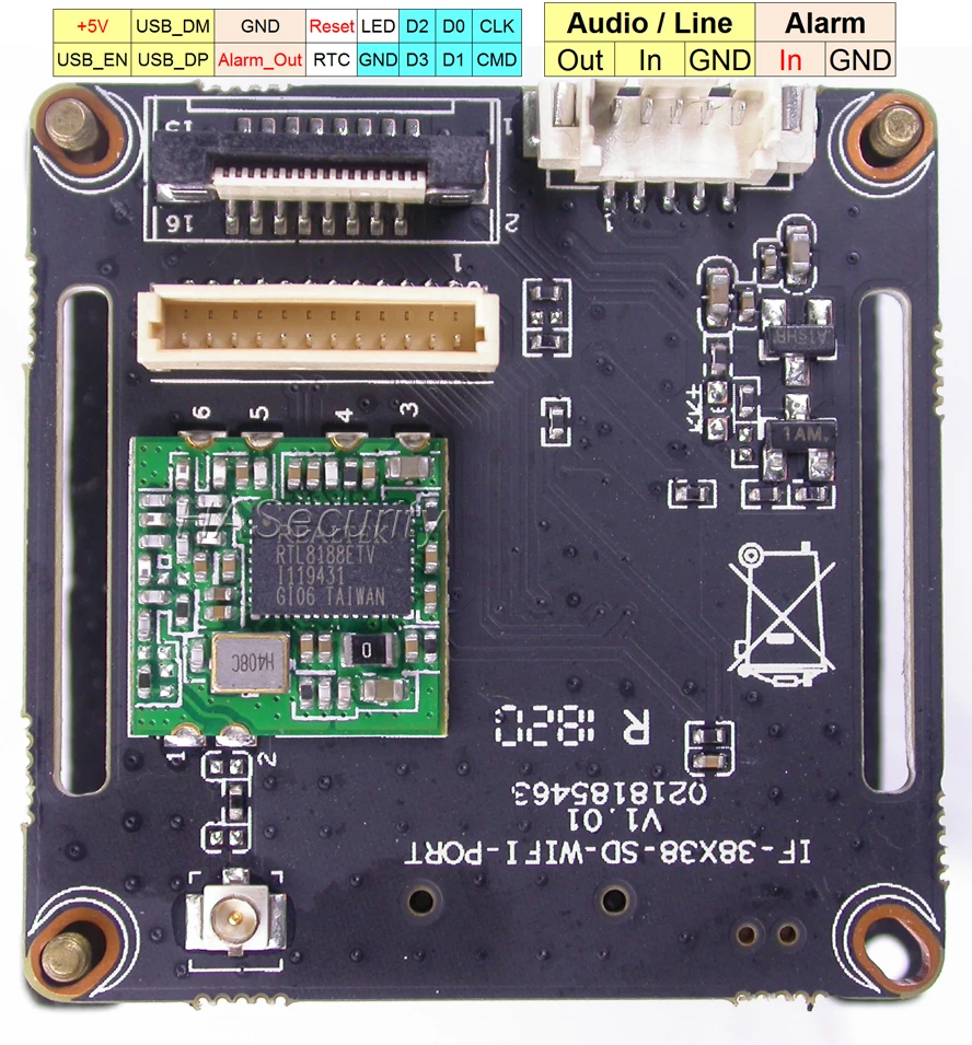 WiFi 3 7 мм объектив H.265/H.264 1/2. &quotSmartSens CMOS SC2235 сенсор + Hi3516E V100 CCTV IP камера Модуль платы
