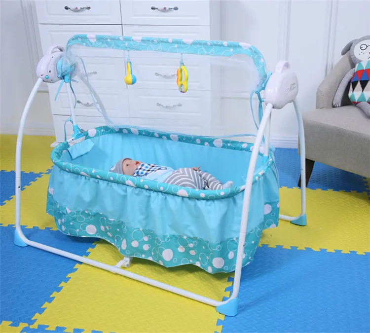 Модная электрическая детская кроватка детская колыбель с Москитными сетками многофункциональная музыкальная детская колыбель