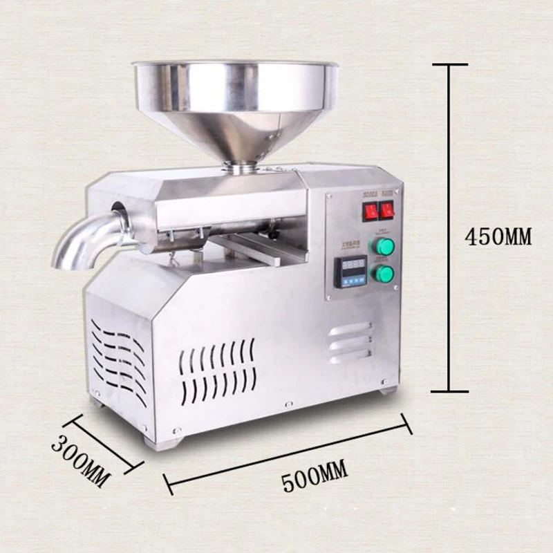 

Commercial Oil Press Hot Cold Peanut Oil Press Machine Rapeseed 500w Multi-function Residue Oil Expeller 20kg/h