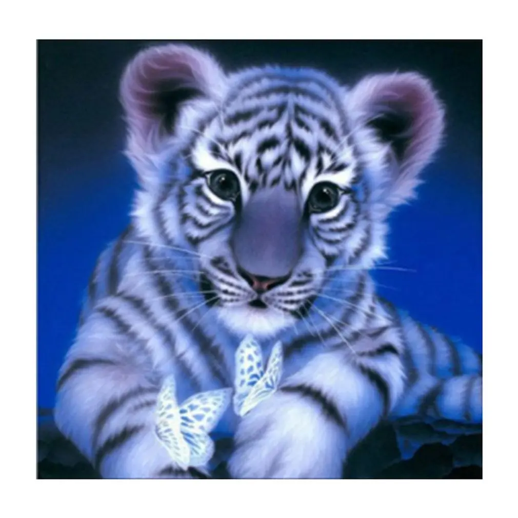 

Diamond Embroidery Animals Little Tiger Butterfly 5D Diamond Painting Picture Of Rhinestones Beaded Art Home Wall Decor Gift