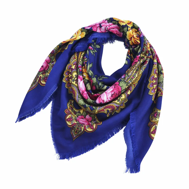 [FAITHINK] цветочный принт квадратный с кисточками шарф шаль роскошный бренд весна пончо бандана Повседневная накидка Bufandas леди подарок шарфы