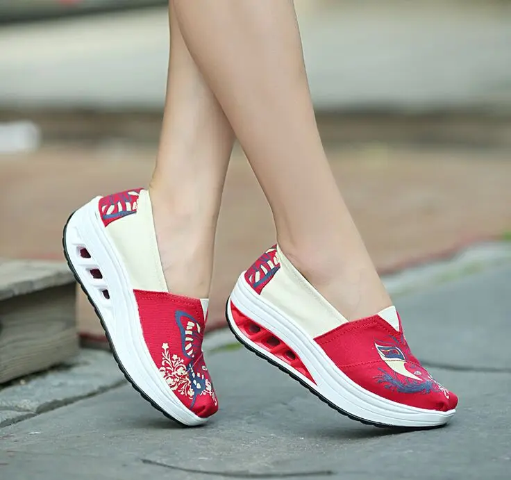 Женские парусиновые кроссовки повседневные дышащие на танкетке 2020|shoes for|shoes for