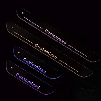 

RQXR led moving door scuff for Daewoo dynamic door sill plate flat lining overlays flowing light multi colors