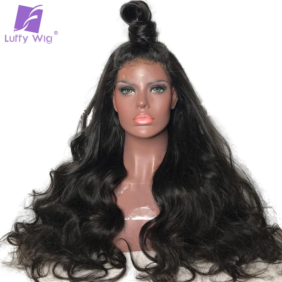 Luffy Real 250% Density 5*4.5 Silk Base Lace Front Wigs Body Wave Brazilian Human Hair Non Remy Natural Pre Plucked Hairline body-wave