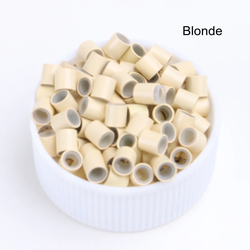 Free Shipping 500pcs/bag 3.4mm Euro Copper Tubes Links Silicone Micro Beads Rings for I-tip and Micro Ring Hair Extensions