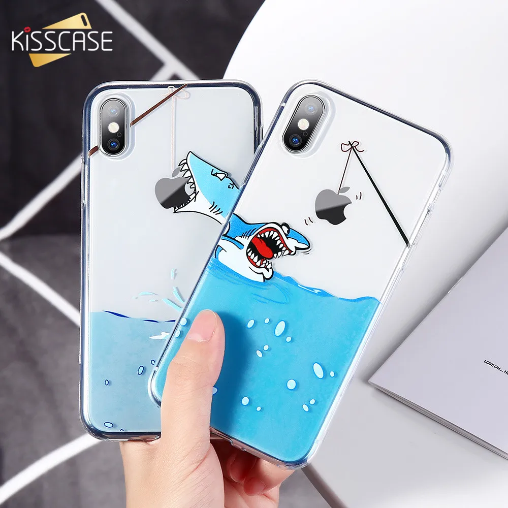 

KISSCASE Animal Pattern Spoof Case For iPhone X XR XS Max Transparent Soft TPU Case For iPhone 7 8 7 Plus 8 Plus 6S 6 Plus Coque