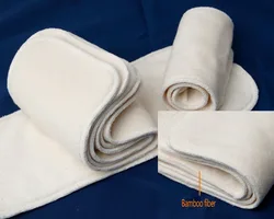 Frete grátis 5 peças fraldas rosa 4 camadas super macias natureza real feitas de bambu terry inserções de absorção com mais capacidade