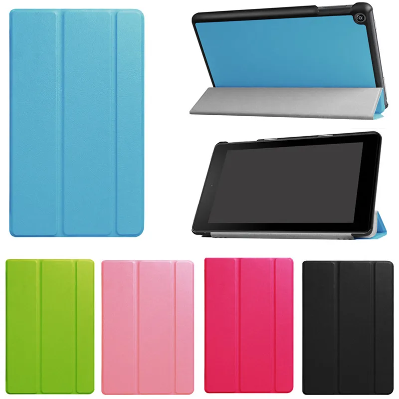 

case for amazon kindle fire hd 8 tablet 2017 release smart cover for all new fire hd 7th generation display tablet cover+gift