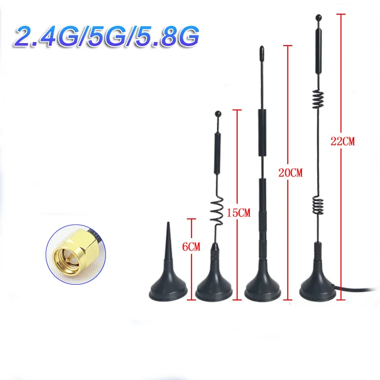 

2.4 G5G 5.8G dual-frequenza piccola ventosa antenna 12dbi di routing wireless SMA omnidirezionale ad alto guadagno antenna WiFi