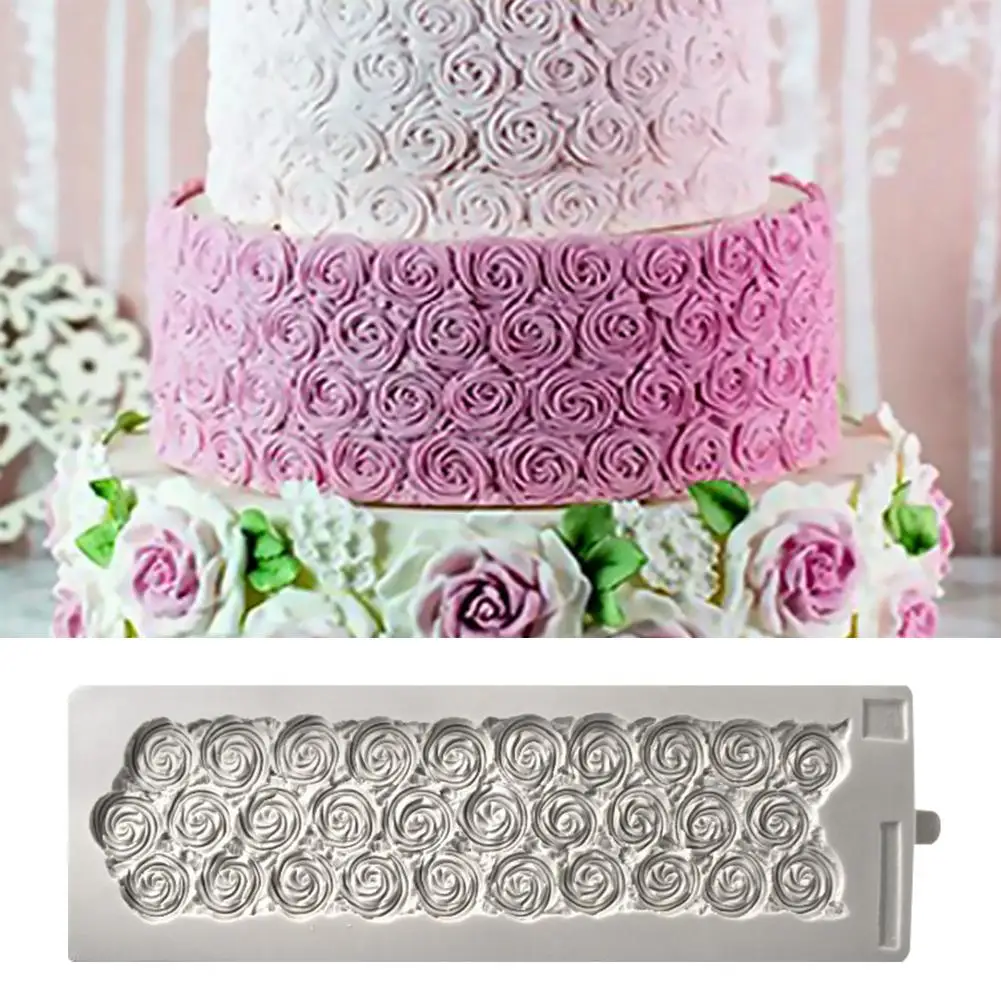 

Cake Decorating Tools Rose Fondant Silicone Mold Sugar Craft Cake Border Cupcake Topper Molds Kitchen Moulds Gadget Accessories