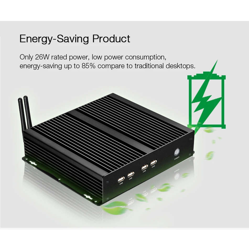 Mini PC 4 COM Fanless Dual Gigabit Ethernet LAN Mini Computer Intel Celeron 1037U 1.80GHz 4*RS232 8*USB Fanless Industrial PC