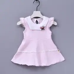 Платье девушка Limited хлопок vestido infantil тролли 2018 новые летние детское платье принцессы с плиссированными рукавами От 1 до 3 лет для девочек