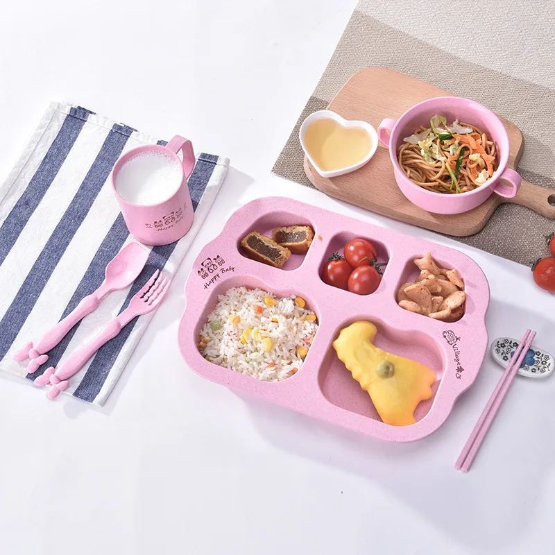 7 Pcs/Set Baby Dishes Bamboo Fiber Children's Tableware Toddler Feeding Dinnerware Set Kids Training Bowl Plate Cup Fork Spoon 7 Pcs/Set Baby Dishes Bamboo Fiber Children's Tableware Toddler Feeding Dinnerware Set Kids Training Bowl Plate Cup Fork Spoon