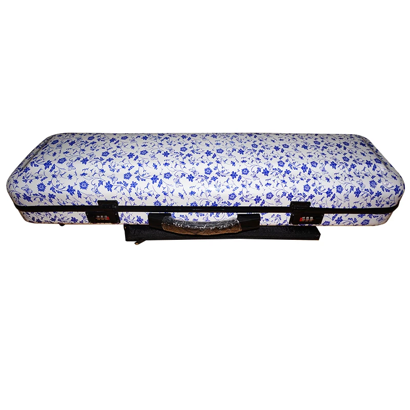 

Square blue and white porcelain 4/4 composite carbon fiber violin case shoulders back can be checked