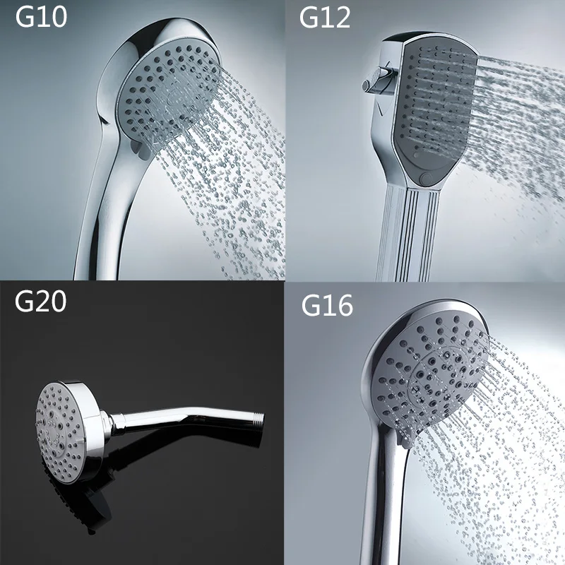 Gappo Bathroom Hand Shower Bath Shower Pressure Massage Rainfall SPA Water Shower Head Chrome Water Saving LED Mixer Tap