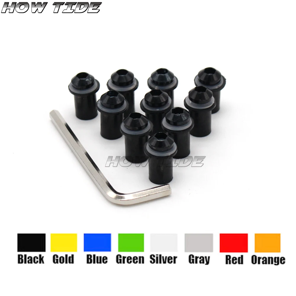 For HONDA Moto Shadow 600 750 Goldwing gl1800 cr-v 10Ps Motorcycle 5mm Windscreen Windshield Bolts Screw Nut Fastener Kit | Автомобили и