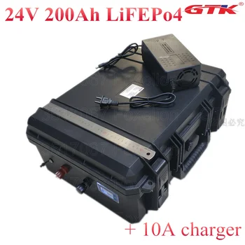 

24V 200AH batterie lifepo4 200ah Lithium Iron Phosphate LFP batterie solaire 200ah BMS System RV EV inverter waterproof case +10