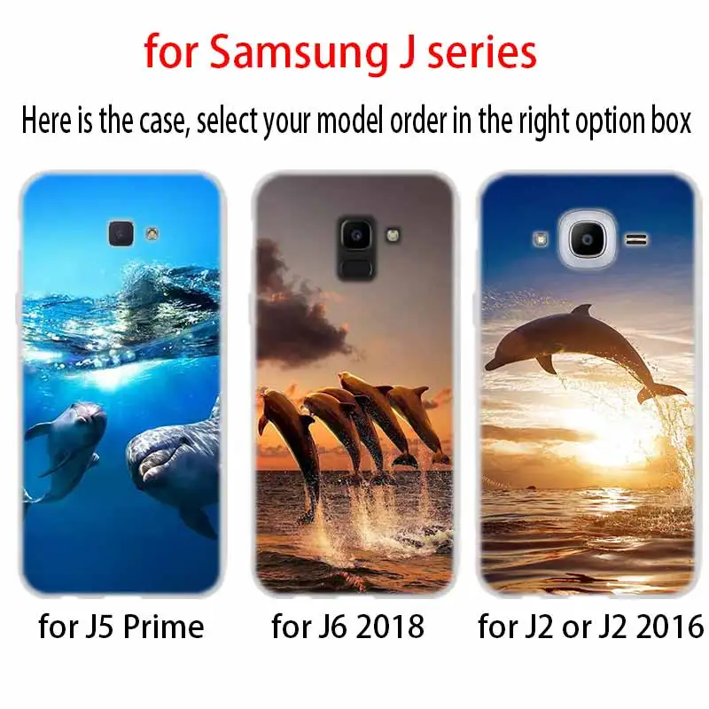 Чехол с изображением дельфина силиконовый чехол из ТПУ для Samsung Galaxy J6 J8 J3 J5 J7 J4 J2 J1