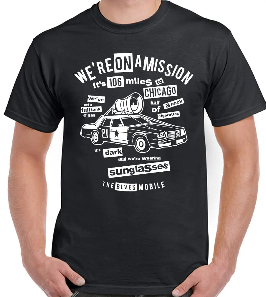 

We're On A Mission Mens Funny Blues Brothers T-Shirt Retro Movie Film Quote