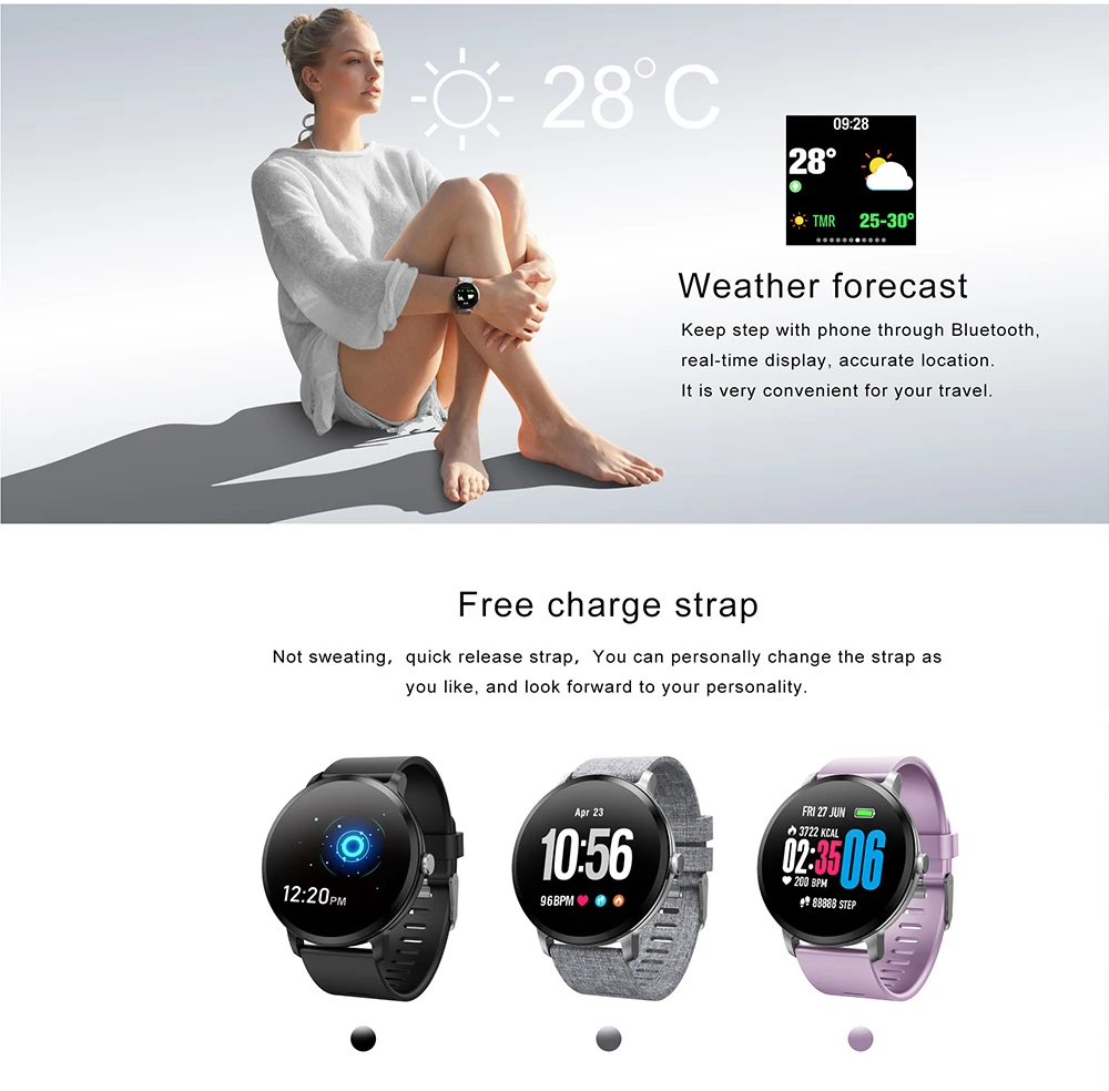 DIGOOR V11 Smart watch IP67 waterproof Blood Pressure oxygen Heart rate monitor Activity tracker Fitness bracelet For Men Women (9)