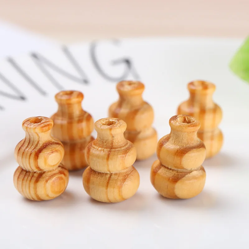 

WD089(50), 19*13mm DIY Natural Pine Wood Beads Loose Bottle Gourd Shape Wooden Spacer Beads For Necklace Earrings Making Jewelry