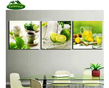

Yumeart Fashion Home Ktichen 3D Diamond Embroidery Lemon Cup and Coffee Diy Diamond Painting Handwork Diamonds Drawing Picture