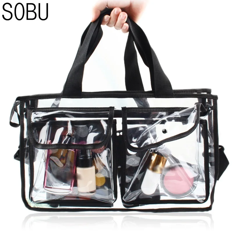 

Transparent PVC Travel Cosmetic Bag Zipper Make Up Bag Functional Makeup Case Organizer Storage Pouch Toiletry Wash Bath Kit H26