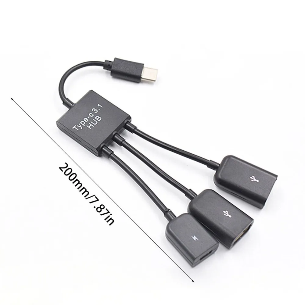 Дата-кабель для зарядки type-C/Micro кабель 3 в 1 USB C OTG кабель хоста ремень для втулки адаптер разветвитель