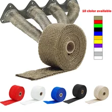 Titanium 5CM x 15M Fiberglass Heat Shield Tape for Car Motorcycle CarBole Exhaust Pipe Heat Insulating Wrap Tape Red High Insulation Cloth