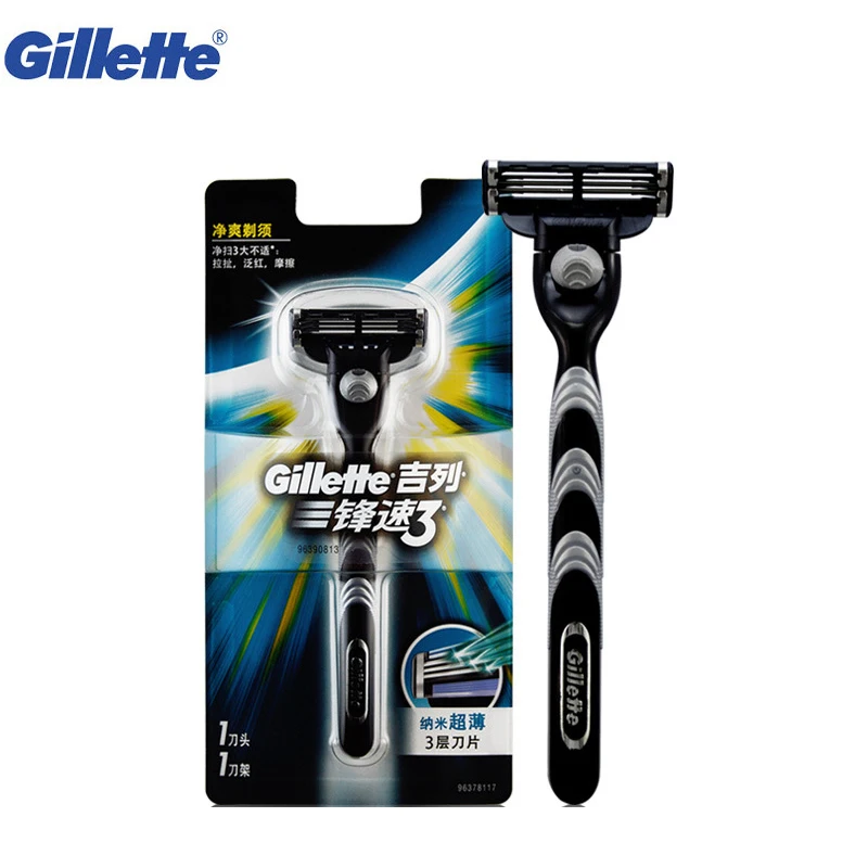 

Original Gillette Mach 3 Safety Razor Shaving Razor Shaving Blades Double Edges Beard Shaver Shave 1 Razor Holder 1 Blade