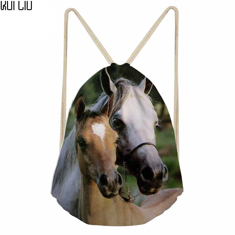 

Customized Small Drawstring Bags for Teenage Girls Men Backpack Women School Backpack Crazy Horse Printing Package Bag Bolsa